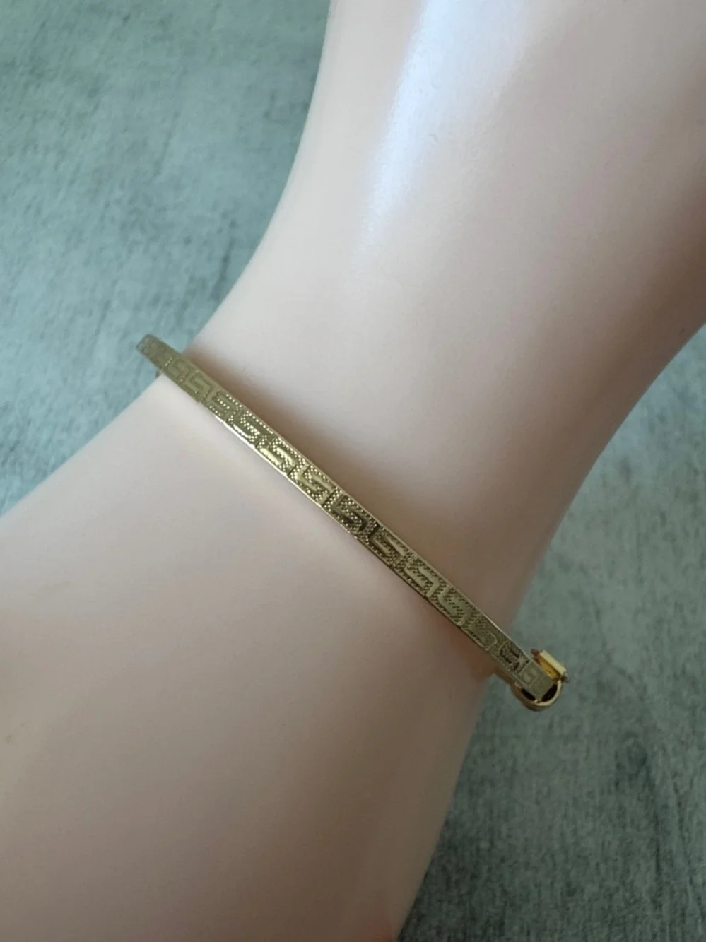 MIA FIORE Gold Plated Bronze Greek Key Dyadema Bangle Bracelet